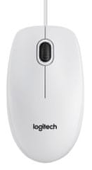 Logitech B100 Optical USB Mouse, biela (910-003360)