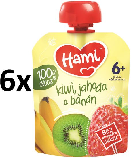 Hami kapsička kiwi, jahoda a banán 6x90g expirácia 20.4.2018