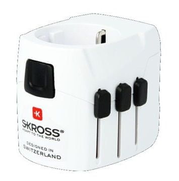 Skross Cestovný adaptér PRO Light USB, biela