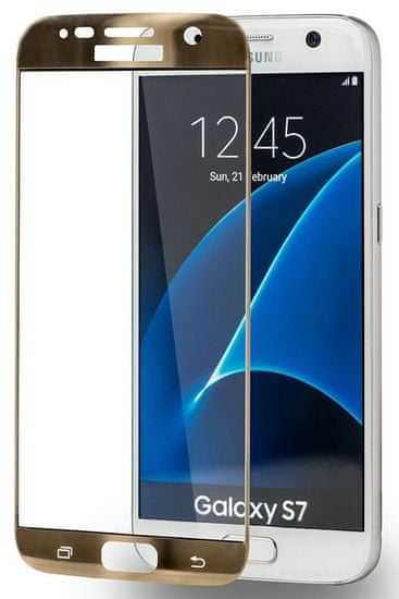 Azuri Tvrzené sklo Edge2Edge (Samsung Galaxy S7), zlatá