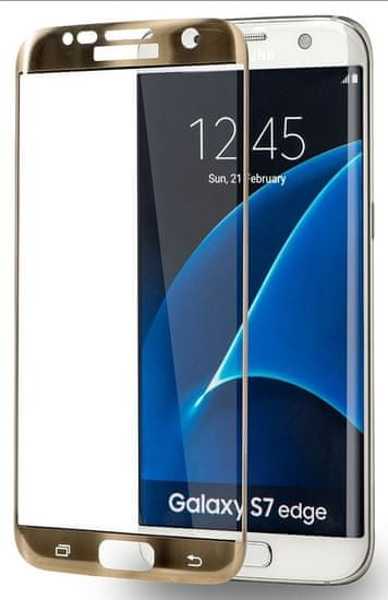 Azuri Tvrzené sklo Edge2Edge (Samsung Galaxy S7Edge), zlatá