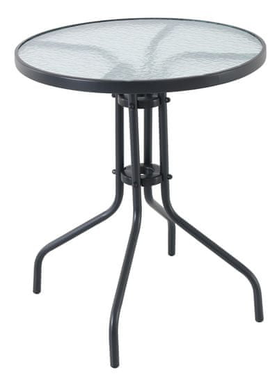 RIWALL Pikolo Round - kovový stôl so sklenenou doskou