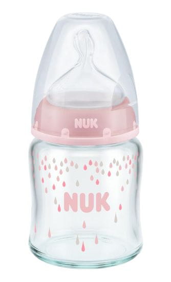 Nuk FC + fľaša sklo 120ml, S, V1-M