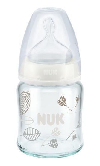 Nuk FC + fľaša sklo 120ml, S, V1-M
