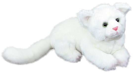 Rappa Plyšová mačka biela, ležiaca, 26 cm