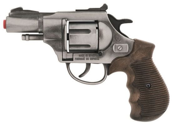 Gonher Policajný revolver Gold colection strieborný kovový 12 rán