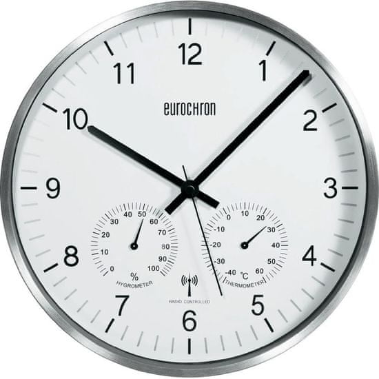 Eurochron Analógové DCF hodiny s teplomerom a vlhkomerom EFWU 6400, 30,5 cm - zánovné
