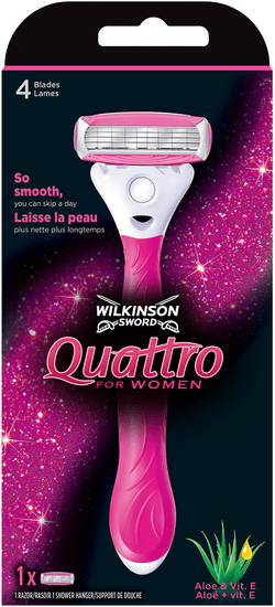 Wilkinson Sword Quattro for Women holiaci strojček + 1 hlavica