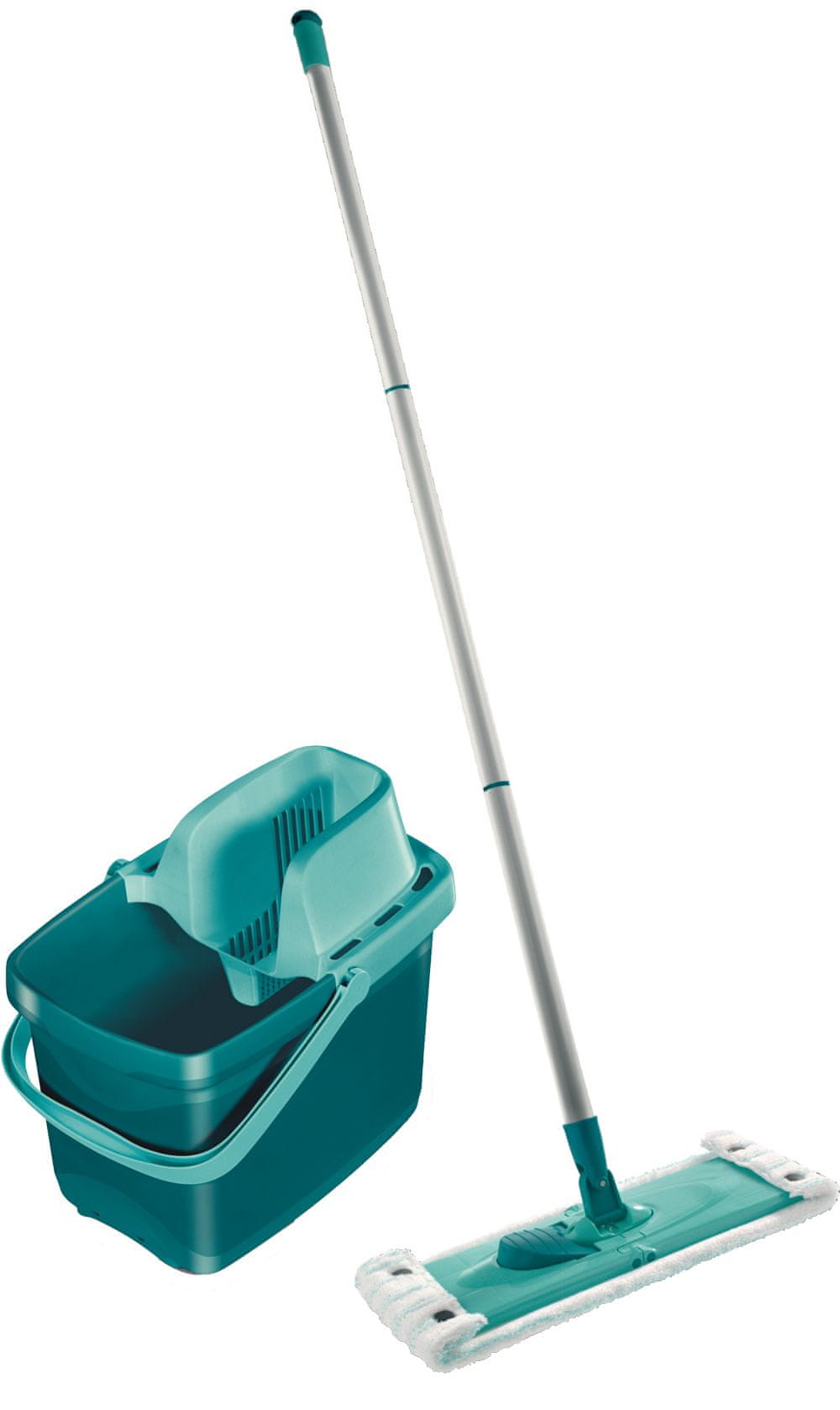 Leifheit Clean Twist XL Rectangle Mop/Sweeper Set with Mop and Spin Bucket,  Turquoise
