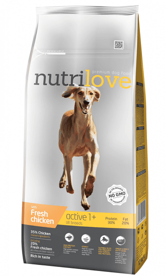 Nutrilove Dog Active Fresh Chicken 12kg