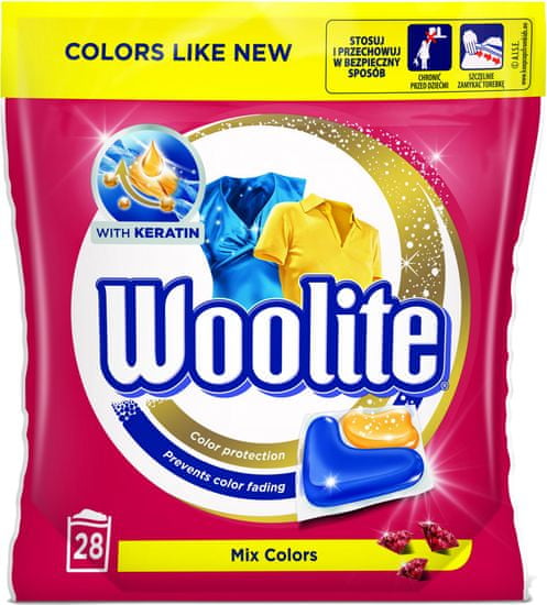 Woolite gelové kapsuly Mix Colors 28 ks