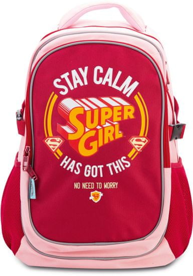 BAAGL Školský batoh s pončom Supergirl – STAY CALM
