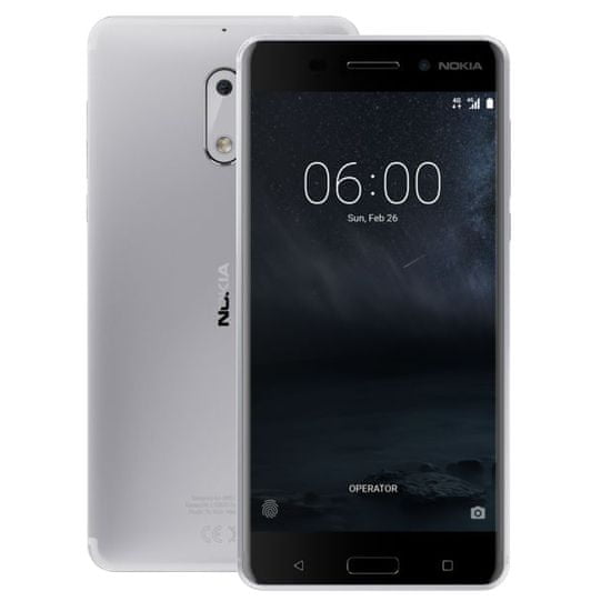Nokia 6 Dual SIM, strieborná