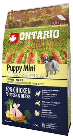 Ontario Puppy Mini Chicken & Potatoes 6,5kg