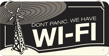 Postershop Závesná ceduľa Nechcem Panic. We Have Wi-Fi