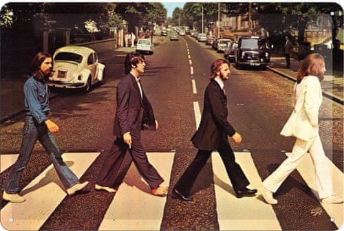 Postershop Plechová tabuľa Beatles Abbey Road