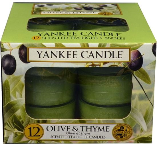Yankee Candle Čajové sviečky Olive & Thyme 12x 9,8 g