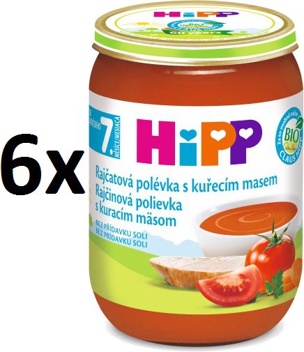 HiPP BIO Paradajková polievka s kuracím mäsom - 6x190g