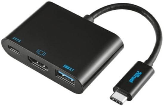 TRUST Multiport Adaptér (HDMI, VGA, USB 3.0), čierna