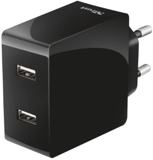 TRUST Rýchlonabíjačka (2x USB-A), čierna