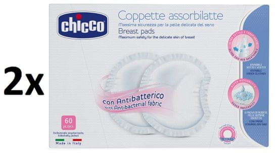 Chicco Tampony do podprsenky antibakteriální, 120 ks