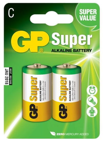 GP Alkalické batérie GP Super (C), 2 ks