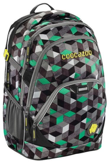 CoocaZoo Školský batoh EvverClevver2, Crazy Cubes Green