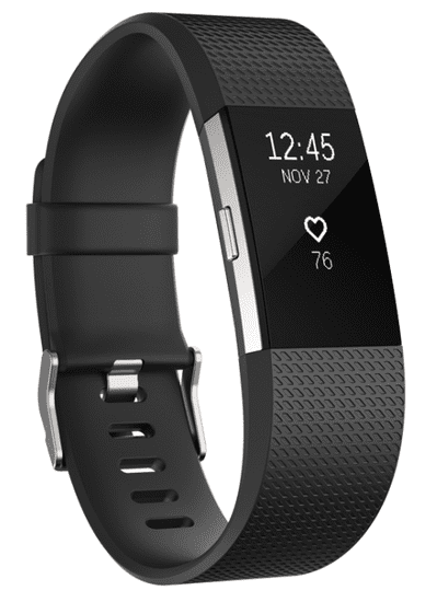 Fitbit Charge 2, Black/Silver, Small