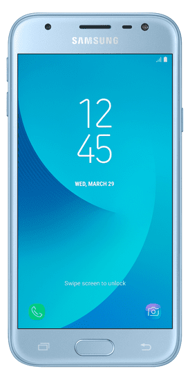SAMSUNG Galaxy J3 Duos, J330, Dual SIM, strieborno-modrý