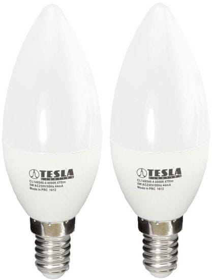 Tesla Lighting LED žiarovka CANDLE sviečka, E14, 5,5W 2pack