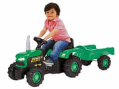 DOLU Detský traktor šliapací s vlečkou - zelený