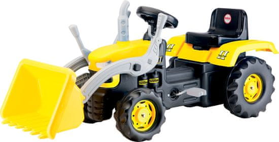 DOLU Veľký šliapací traktor s rýpadlom - žltý