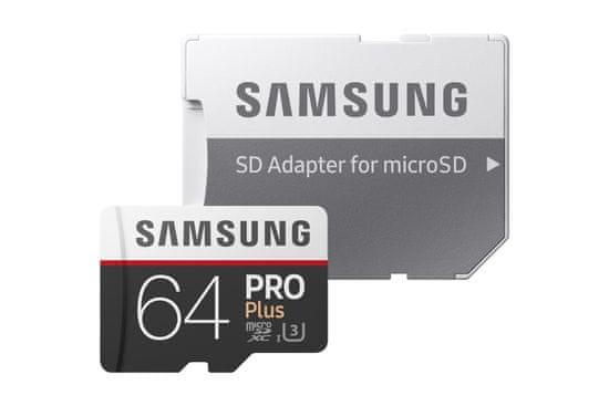 SAMSUNG micro SDXC 64GB PRO Plus + SD adaptér (MB-MD64GA / EU)