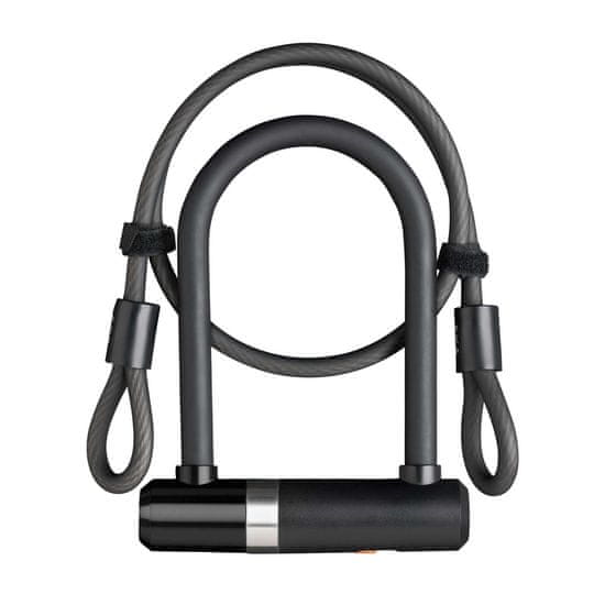 AXA Newton Ul Mini 150/14 With 100/8 Double Loop Cable Key Black