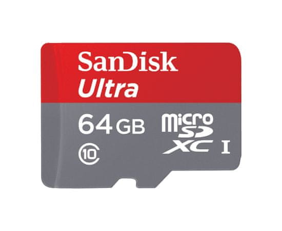 SanDisk microSDXC 64GB UHS-I (class 10) Ultra 80MB/s + adaptér na SD (SDSQUNC-064G-GN6MA)