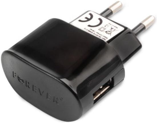 Forever Cestovná nabíjačka Forever, Micro-USB, 1 000 mA, s oddeliteľným káblom, čierna