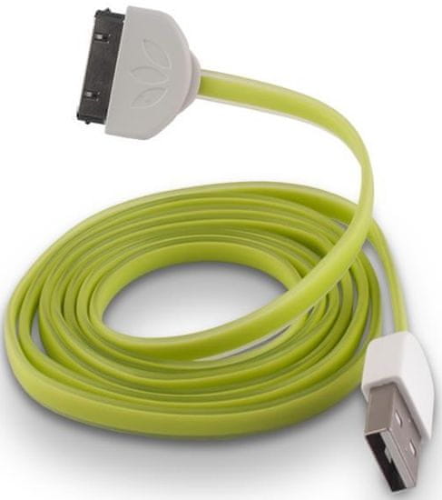 Forever Dátový kábel pre Apple Iphone 4, silikónový, zelená