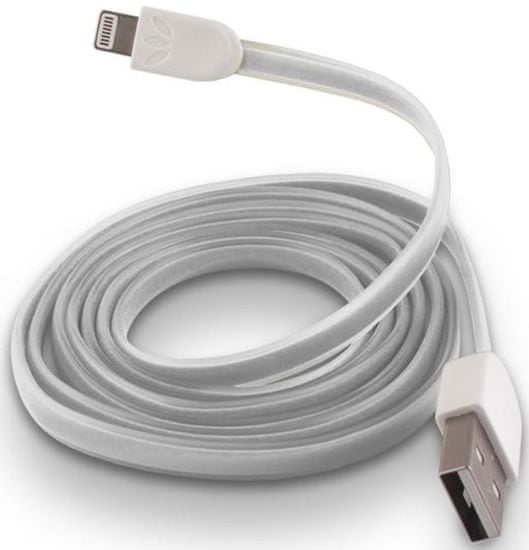 Forever Dátový kábel pre Apple Iphone 5, silikónový, biela