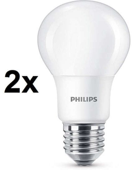 Philips CorePro LED žiarovka 8 - 60W E27 teplá biela, 2 ks