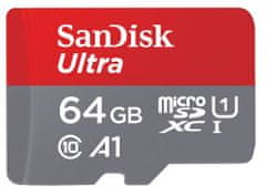 SanDisk microSDXC Ultra Android 64GB 100MB/s UHS-I + SD adaptér (SDSQUAR-064G-GN6MA)