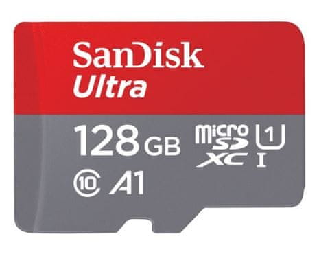 SanDisk microSDXC Ultra Android 128GB 100MB/s UHS-I + SD adaptér (SDSQUAR-128G-GN6MA)