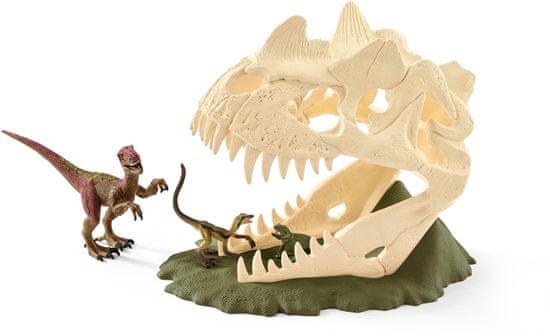 Schleich Velká lebka s Velociraptorem a ještěrem