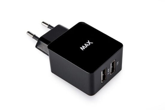 MAX Nabíjačka s USB portom MWC1200B, čierna