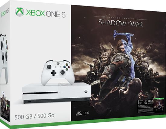Microsoft Xbox One S 500GB + Middle-Earth: Shadow of War