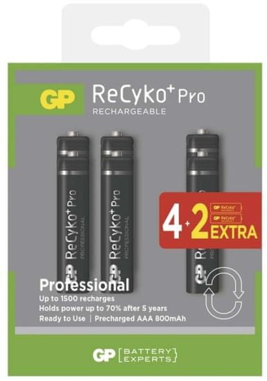 GP ReCyko+ Pro series AAA, nabíjacie, 800 mAh, 4+2 ks