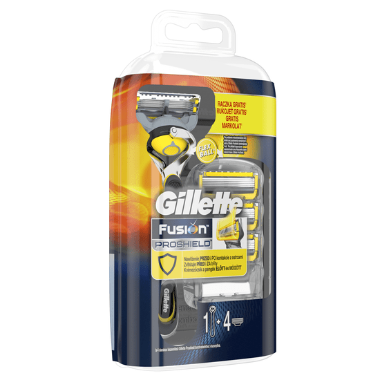 Gillette ProShield Flexball strojek + 4 náhradní hlavice