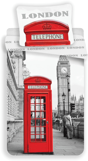 Jerry Fabrics obliečky London Telephone bavlna 140x200 70x90