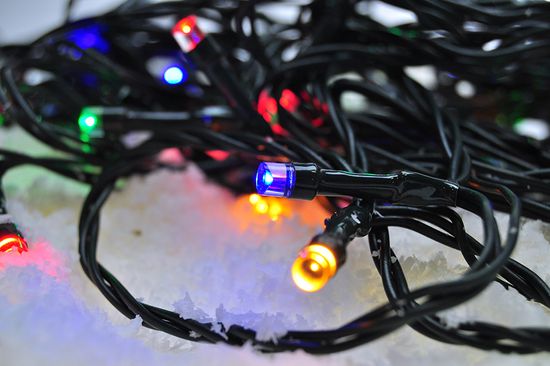 Solight vonkajšia vianočná reťaz 200 LED 20 m, viacfarebná - rozbalené
