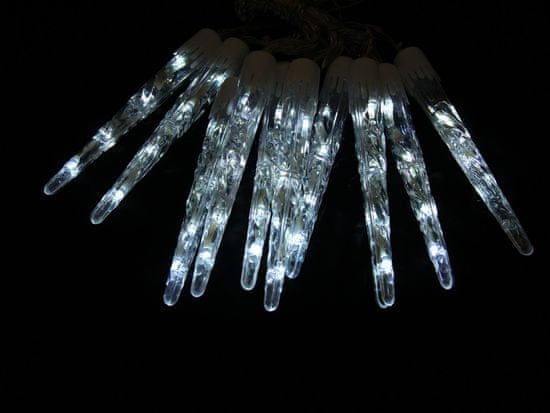 Seizis LED kvapkajúce cencúle 20 cm, 10 ks, biele svetlo - rozbalené