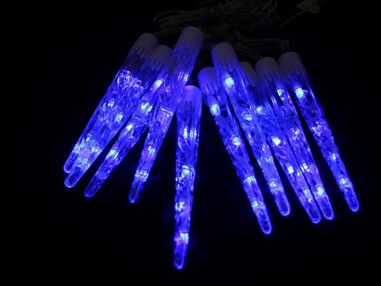 Seizis LED kvapkajúce cencúle 20 cm, 10 ks, modré